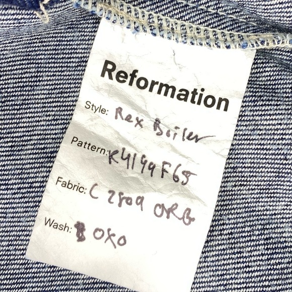 Reformation Rex Boiler Jumpsuit Darkwash Denim Blue *Size Est. 6-8 / Medium EUC - Picture 4 of 9